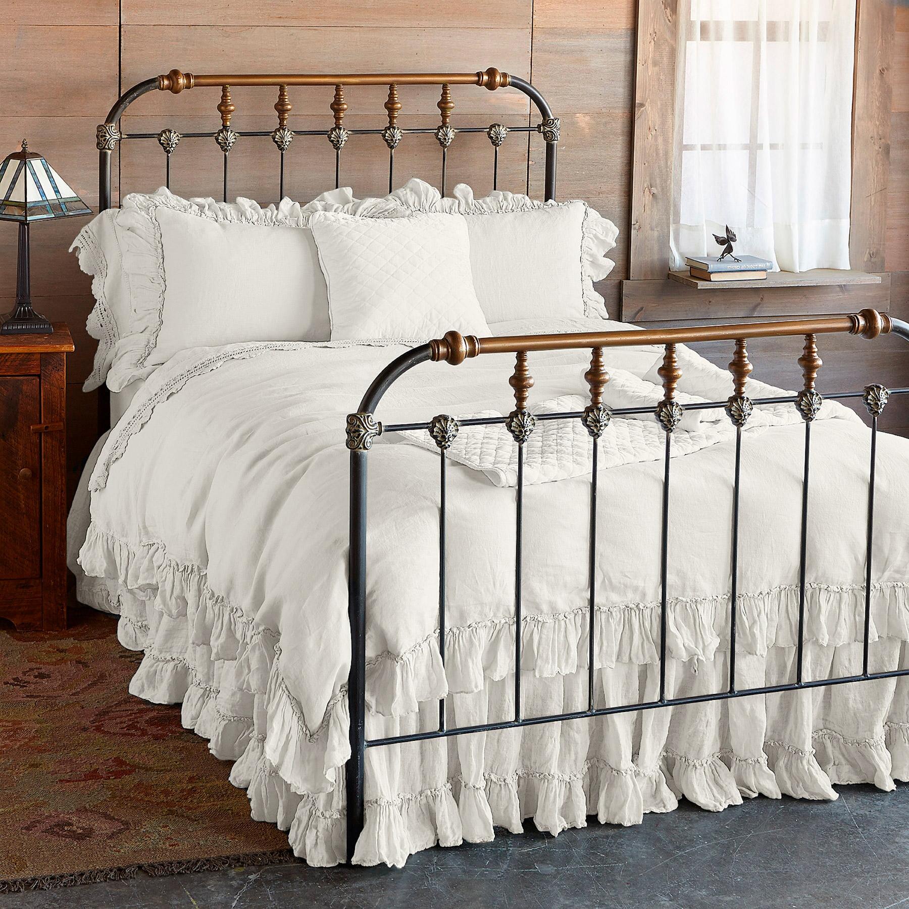 Premium Gossamer Linen Ruffle Duvet Cover Set