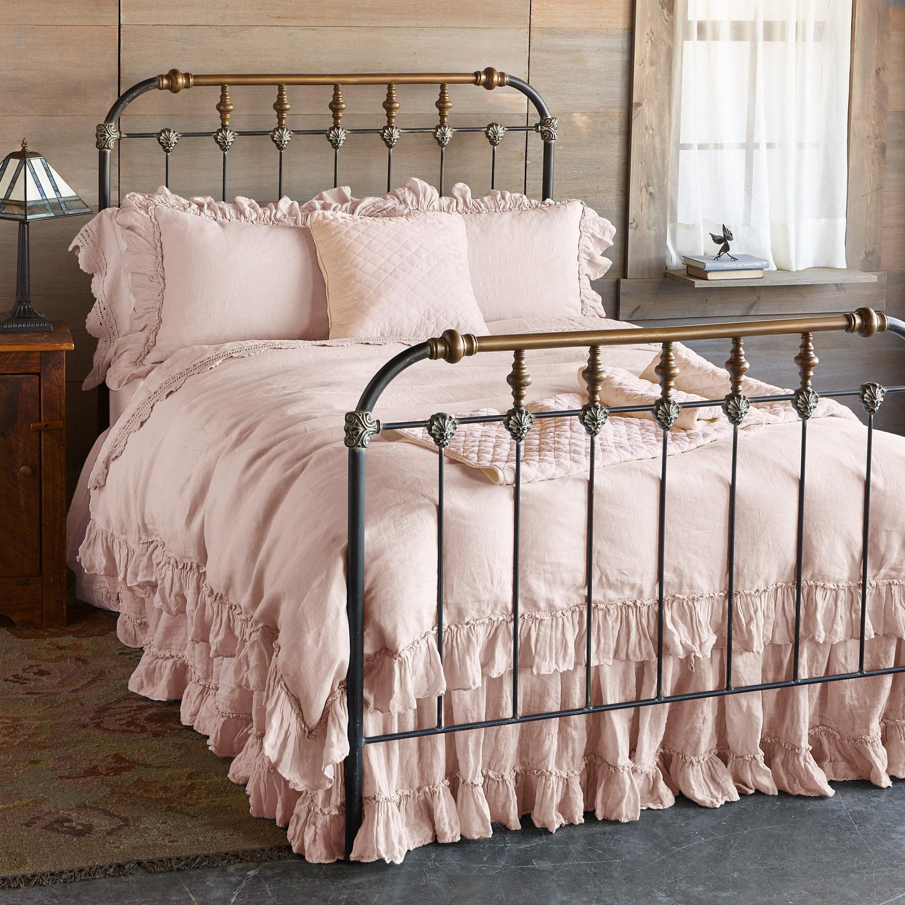 Premium Gossamer Linen Ruffle Duvet Cover Set